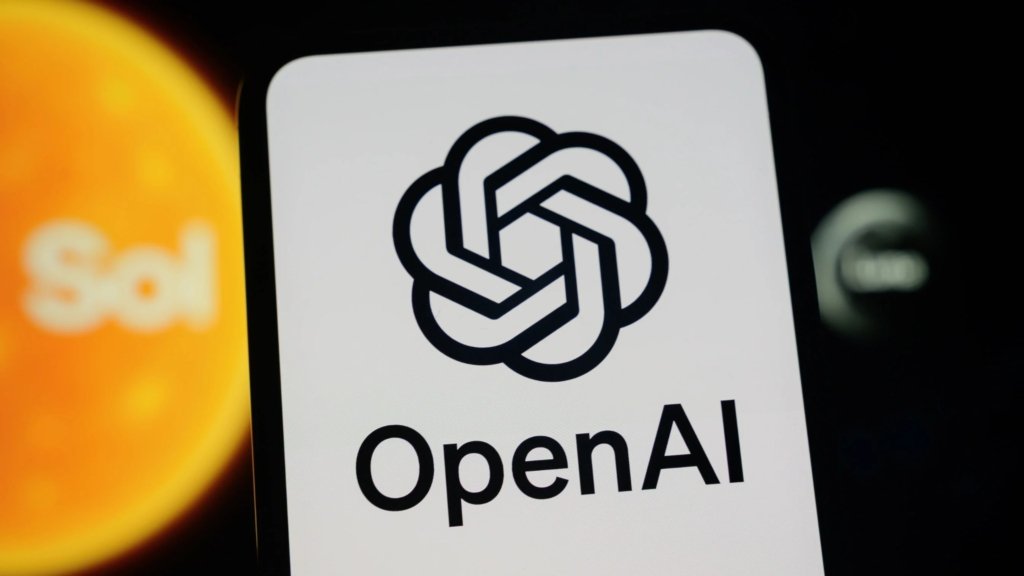 OpenAI app logo shown on a mobile phone screen