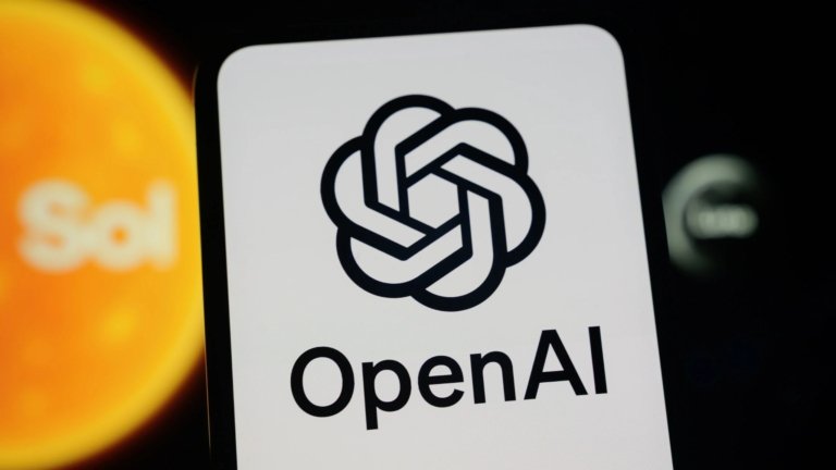 OpenAI app logo shown on a mobile phone screen